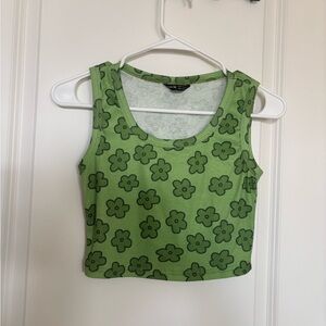 Olive Floral Tank Top